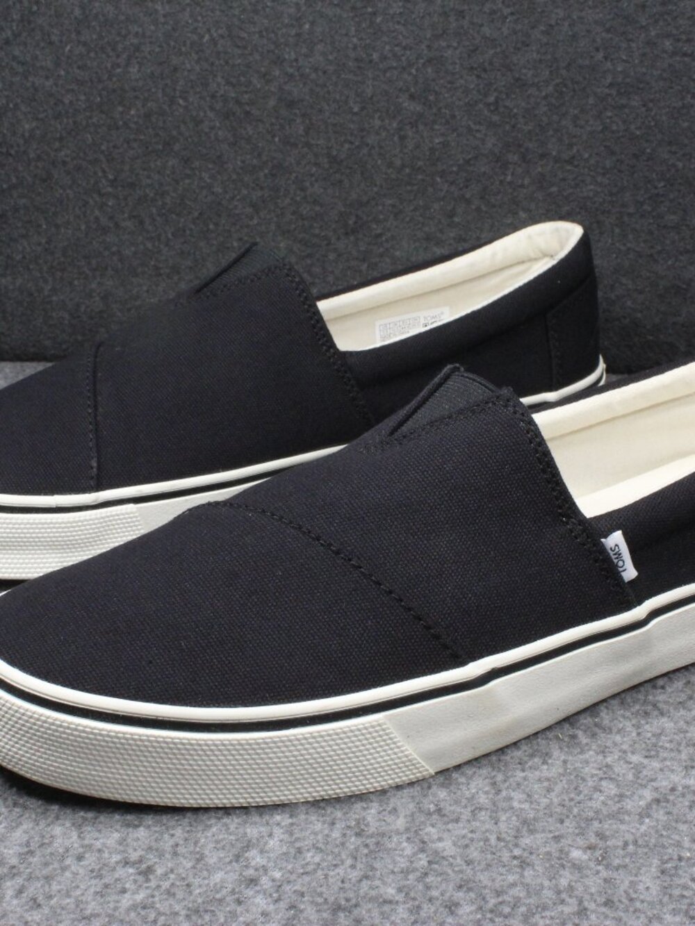 Toms Alpargata Fenix Slip On Shoes Sneakers Black White Men's Size 11.5